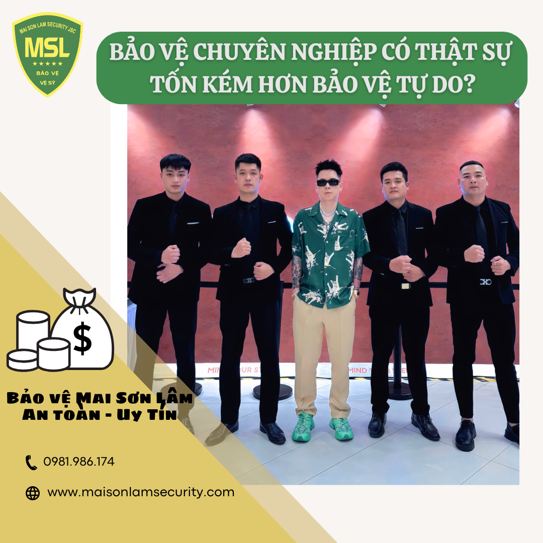 Chi phí thuê dịch vụ bảo vệ chuyên nghiệp có cao hơn bảo vệ tự do không?